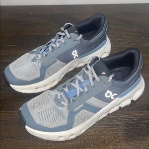 On Running CloudRunner Blue and White Sneakers M10